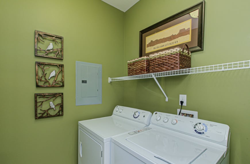 Laundry room in a Zionsville townhome.